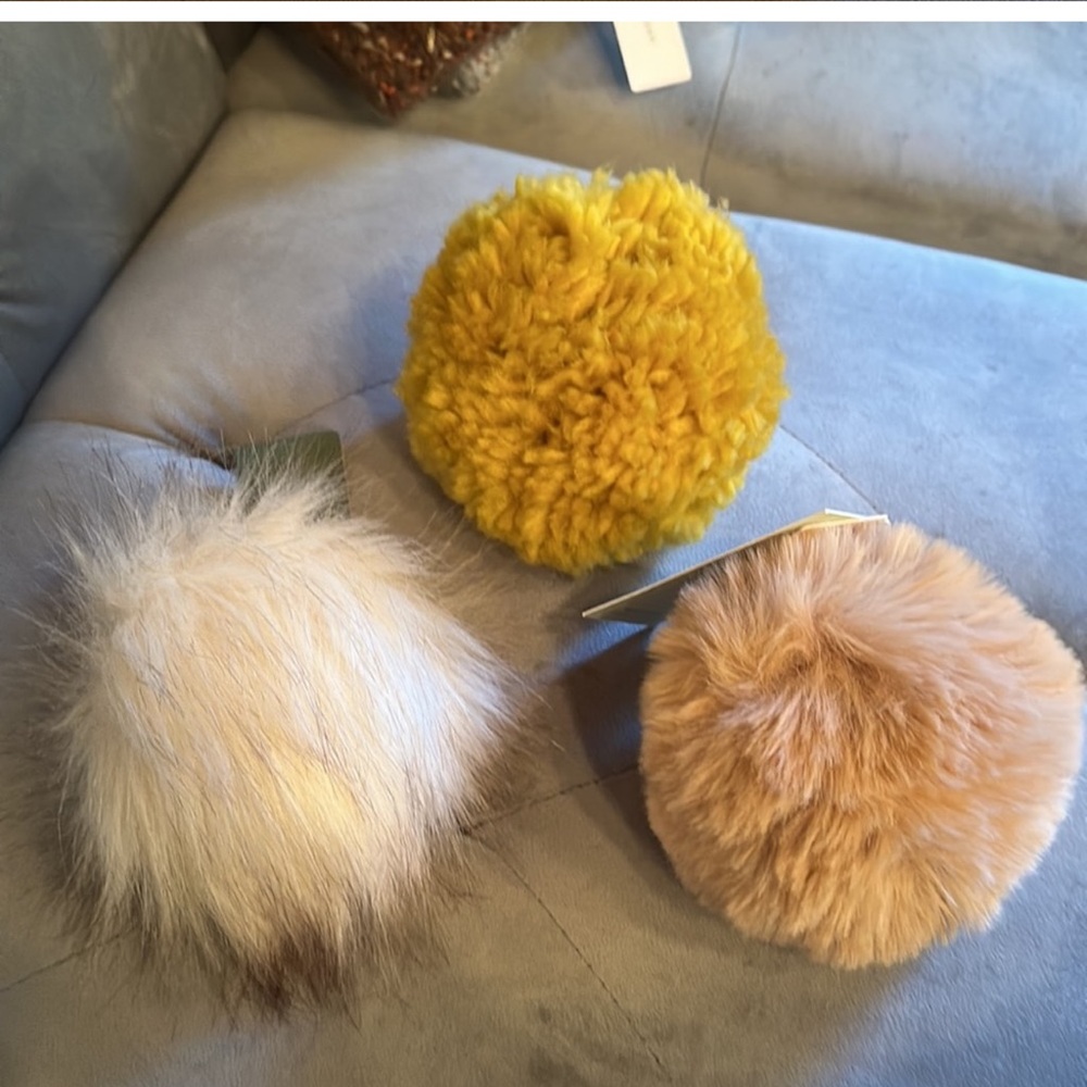 2  Tan , 1 white - Pick A POM Topper
